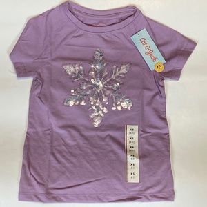 Cat & Jack Snowflake Sequined Tee Size XS 4/5